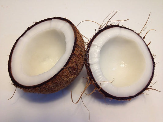 Two halfs of a coconut