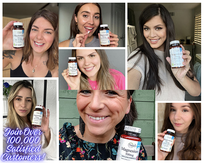 Vegan Magnesium 500mg Capsules: Support for Bones, Muscles & Sleep - 60 Count