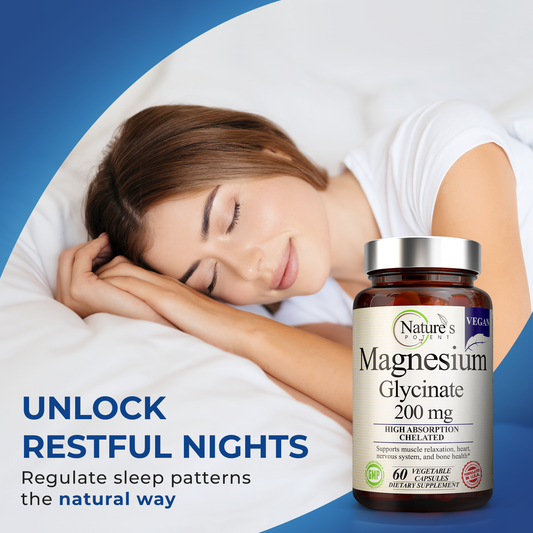 Magnesium glycinate supplement for relaxation and muscle support