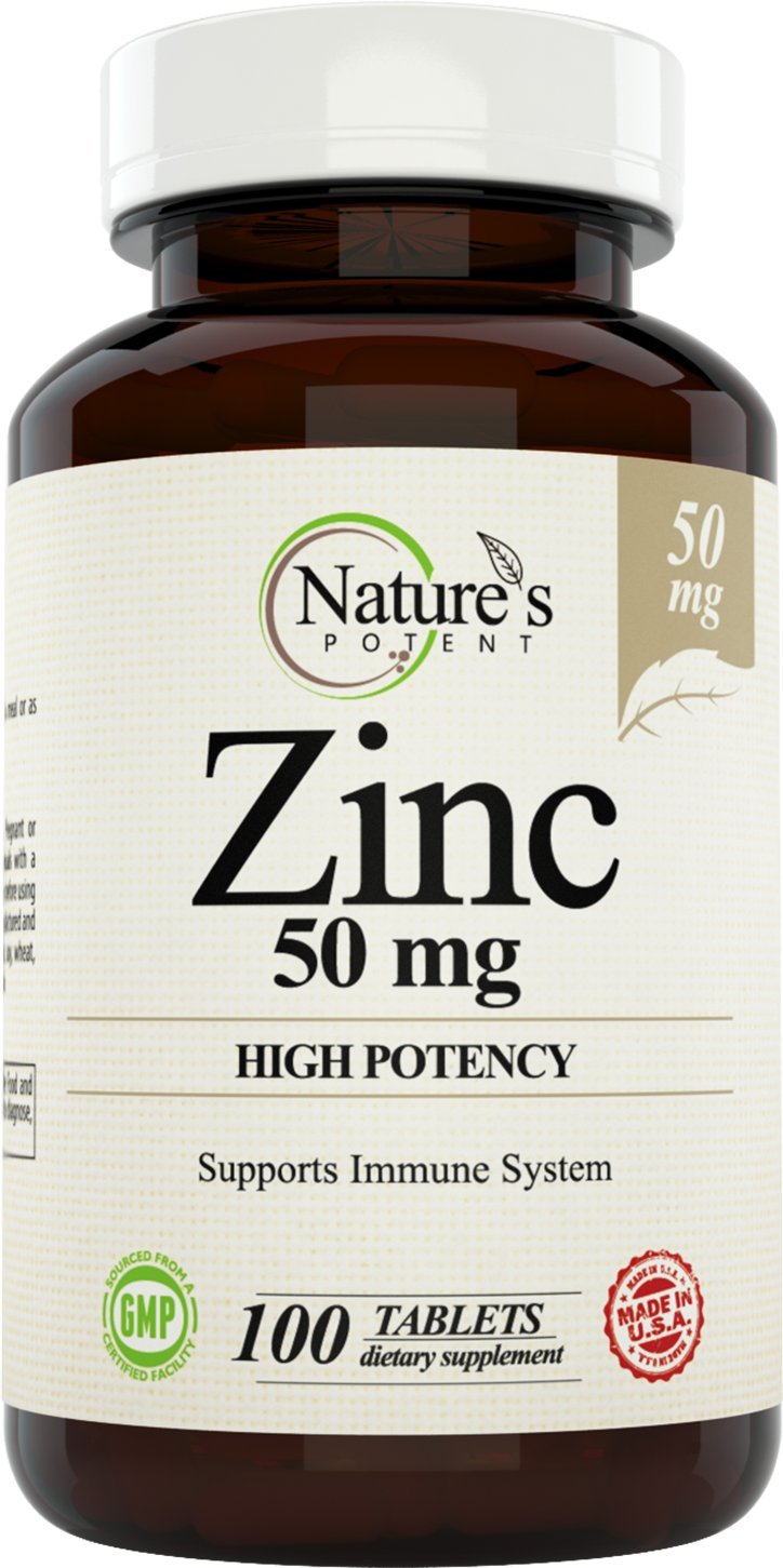 Nature's Potent - Zinc 50mg and Vitamin C1000mg Supplement