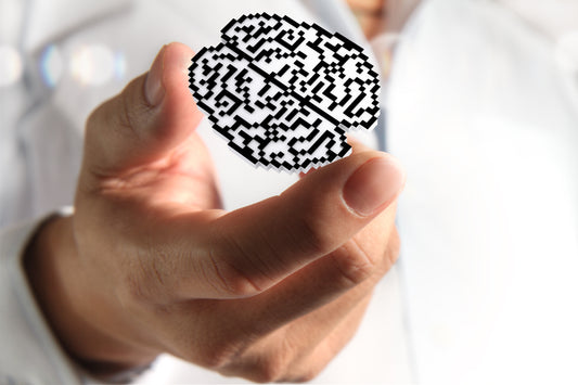 Man holding brain icon