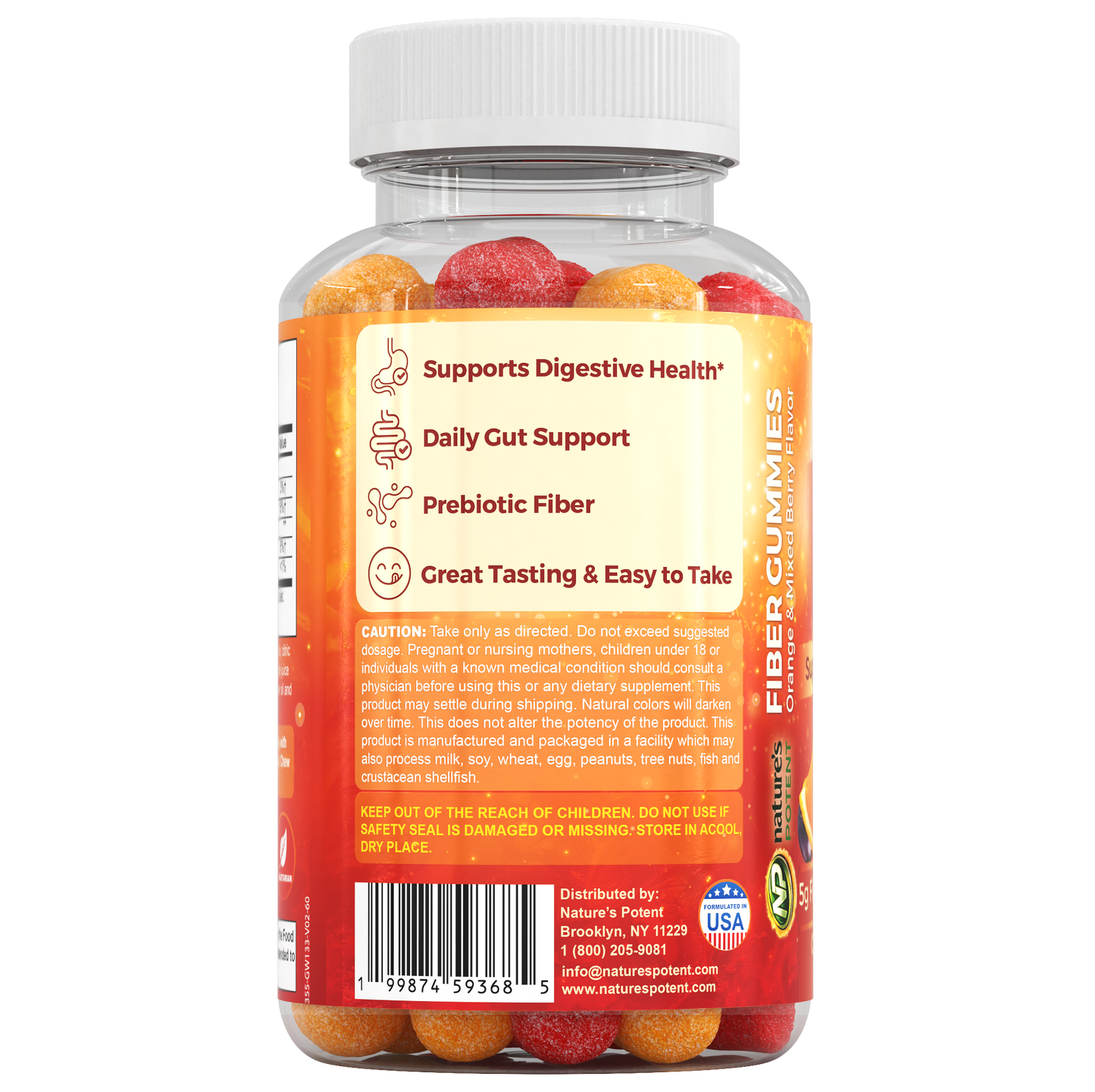 Nature’s Potent Fiber Gummies – Delicious Daily Prebiotic Fiber Gummies
