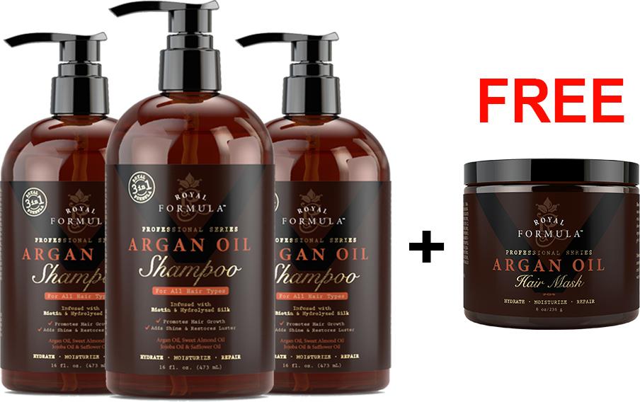 Buy 3 x Argan Oil Shampoo + Free Argan Oil Hair Mask 