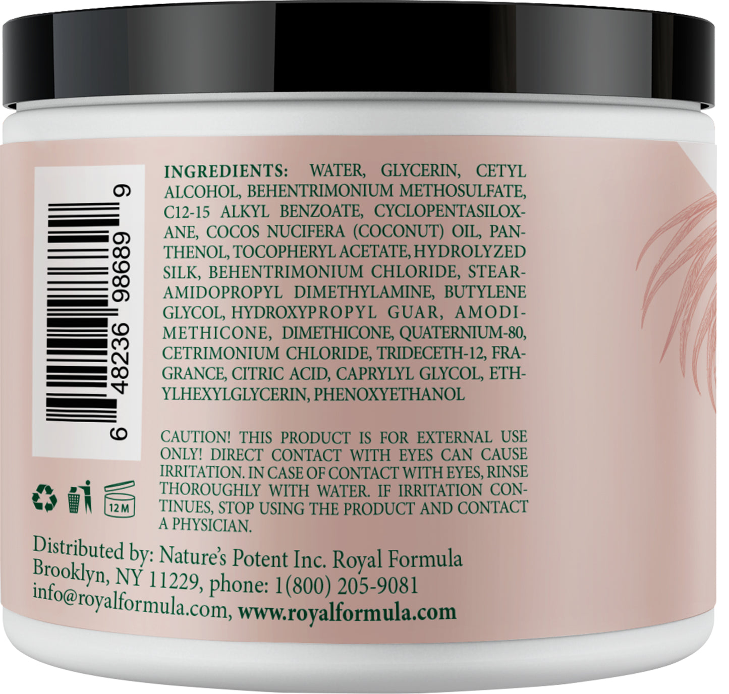 Royal Formula Coconut Oil Hair Mask Deep Conditioning Treatment  Ingredients