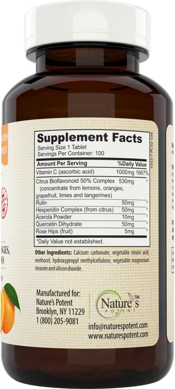 Nature's Potent - Zinc 50mg and Vitamin C1000mg Supplement
