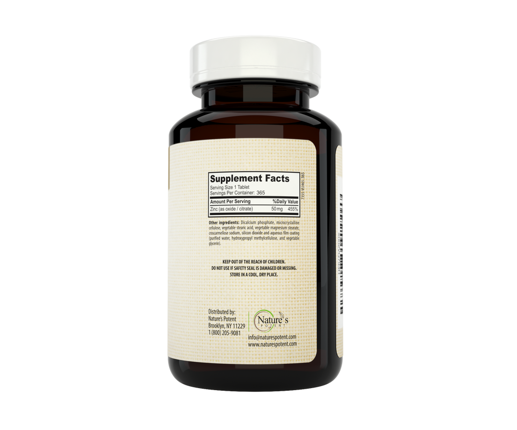 Zinc 50 mg Ingredients Immune Support Supplement 